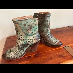Corral Western Booties Teal Brown